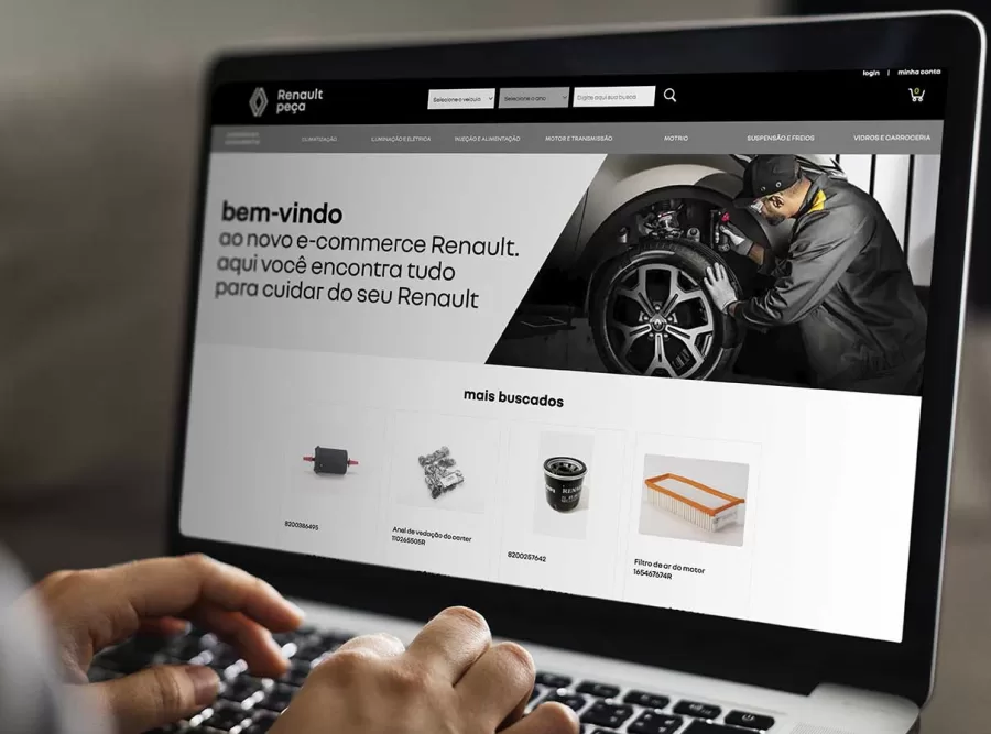 "Renault Peça" revoluciona a compra de peças de reposição, unindo estoques de várias concessionárias em um portal conveniente.