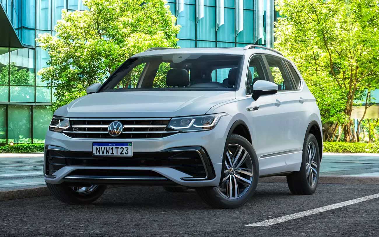 O Novo Tiguan Allspace R-Line retorna como parte da maior linha de SUVs do mercado, juntando-se aos modelos Nivus, T-Cross, Taos e ID.4.