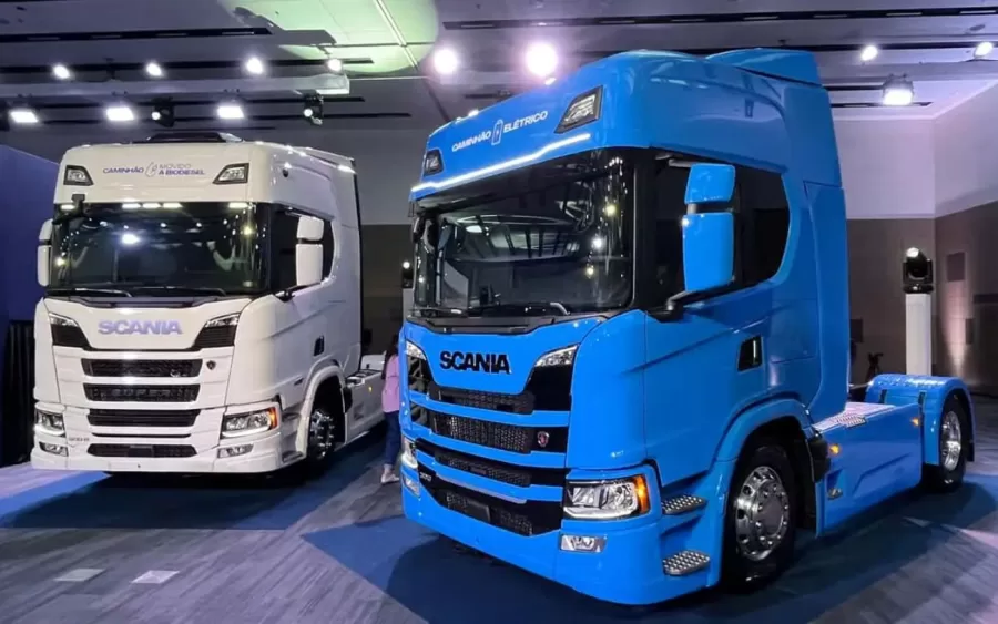 A Scania lançou o 30 G, seu primeiro cavalo mecânico elétrico no Brasil, durante a Fenatran 2024.