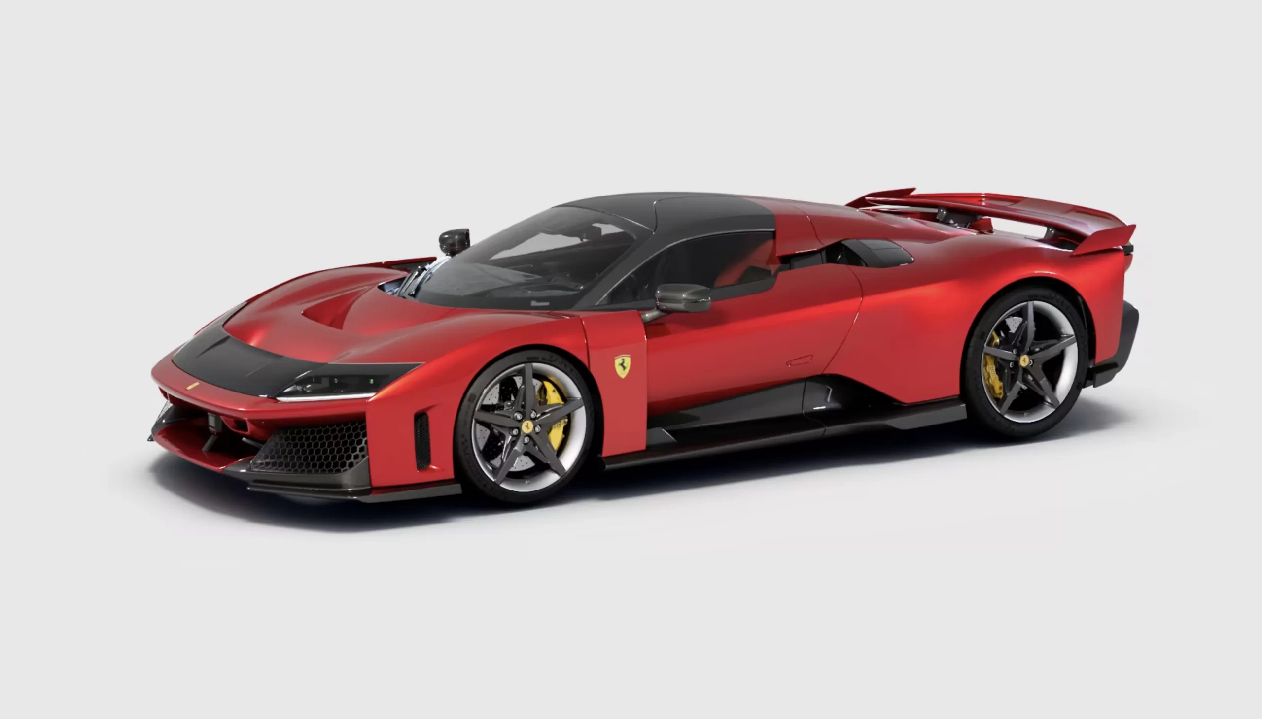 A Ferrari F80 é um supercarro híbrido que integra um motor V6 de 900 cv com três motores elétricos, gerando um total de 1200 cv. Ele acelera de 0 a 100 km/h em 2,15 segundos.