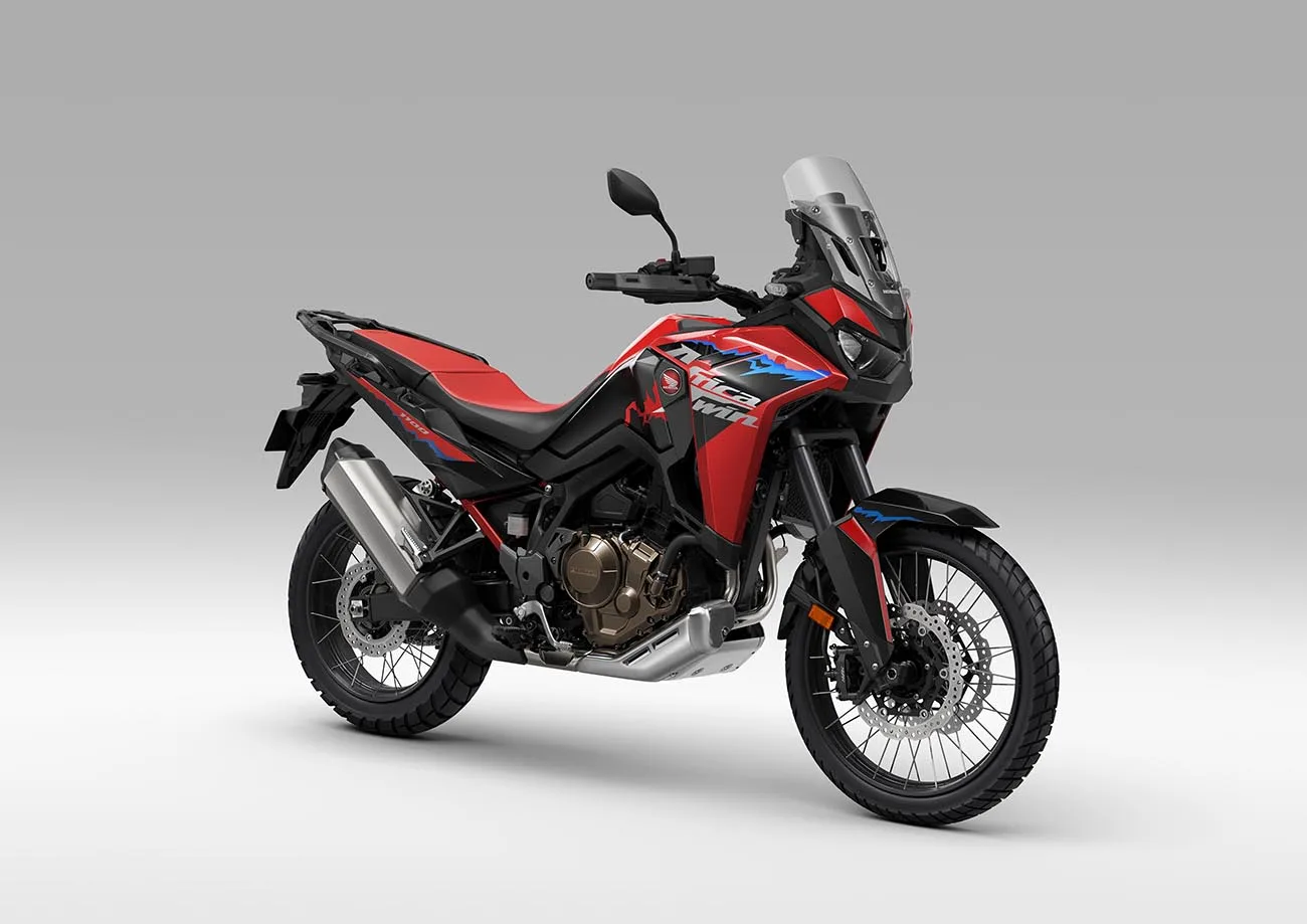 Honda CRF 1100L Africa Twin: Traz versões com câmbio manual ou DCT, roda dianteira de 19 polegadas na Adventure Sports DCT e novos grafismos em toda a linha 2025.