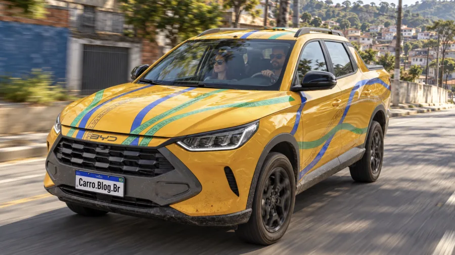 BYD lança picape híbrida flex pensada para a América Latina com versões 4×2 e 4×4 na faixa de R$ 220 mil